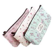 Floral Canvas Case Cosmetic Pouch