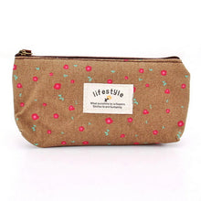 Floral Canvas Case Cosmetic Pouch