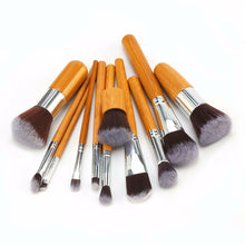 11pcs Natural Bamboo Makeup Brushes Set